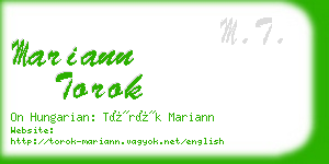 mariann torok business card