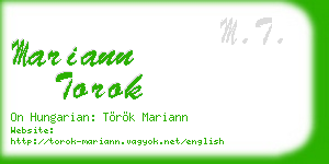 mariann torok business card